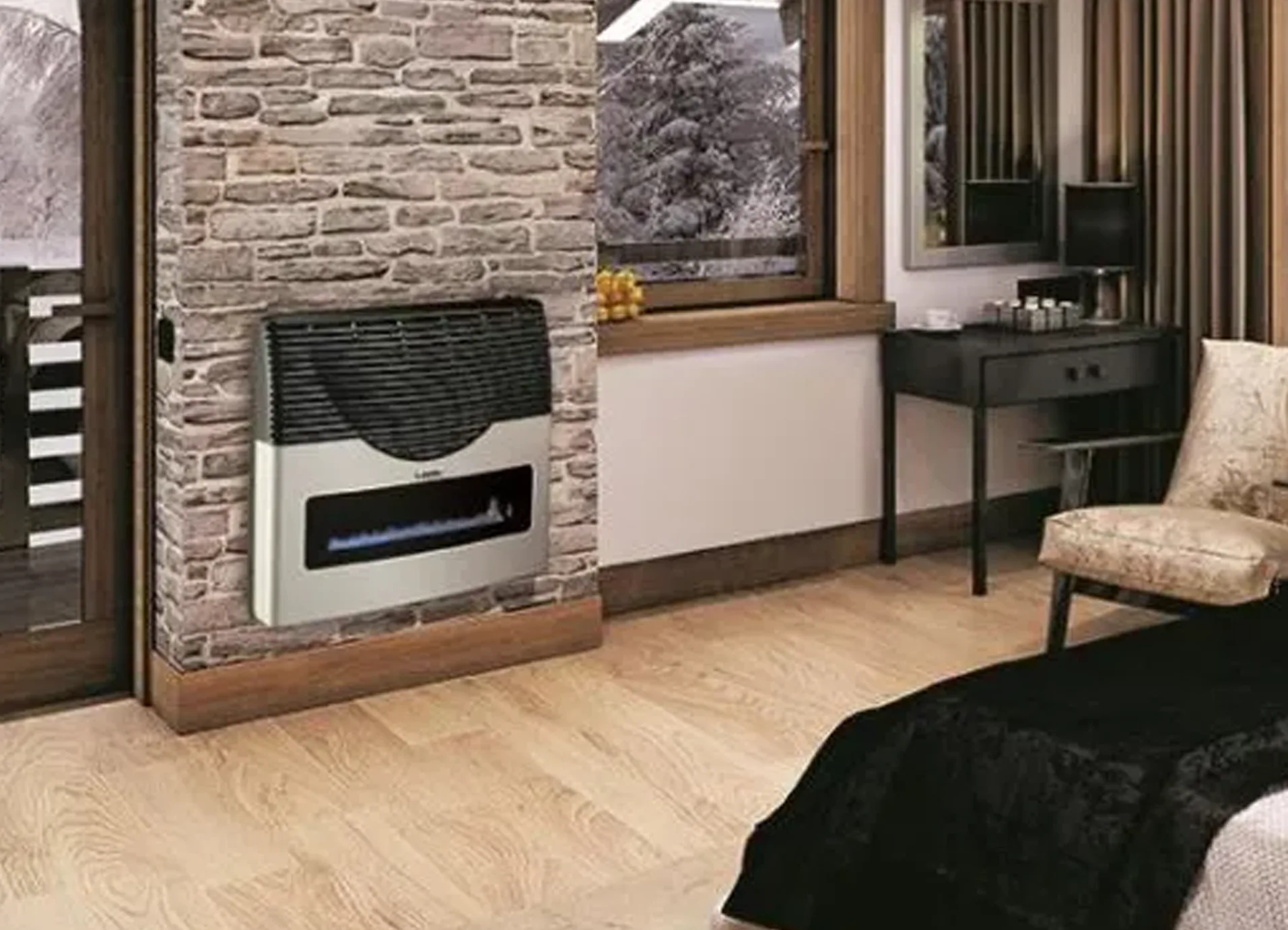 Technician installing a direct gas exhaust system in a Calgary, Alberta home for safe ventilation